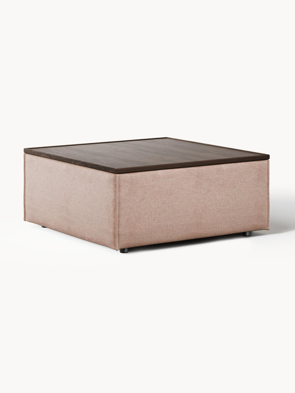 Lennon Sofa Ottoman in Linen Blend with Storage — Greige