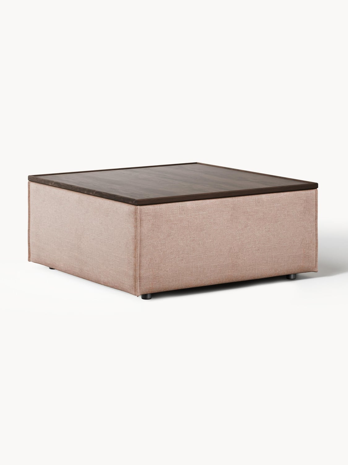 Lennon Sofa Ottoman in Linen Blend with Storage — Greige