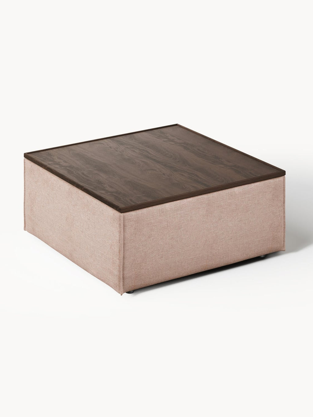 Lennon Sofa Ottoman in Linen Blend with Storage — Greige