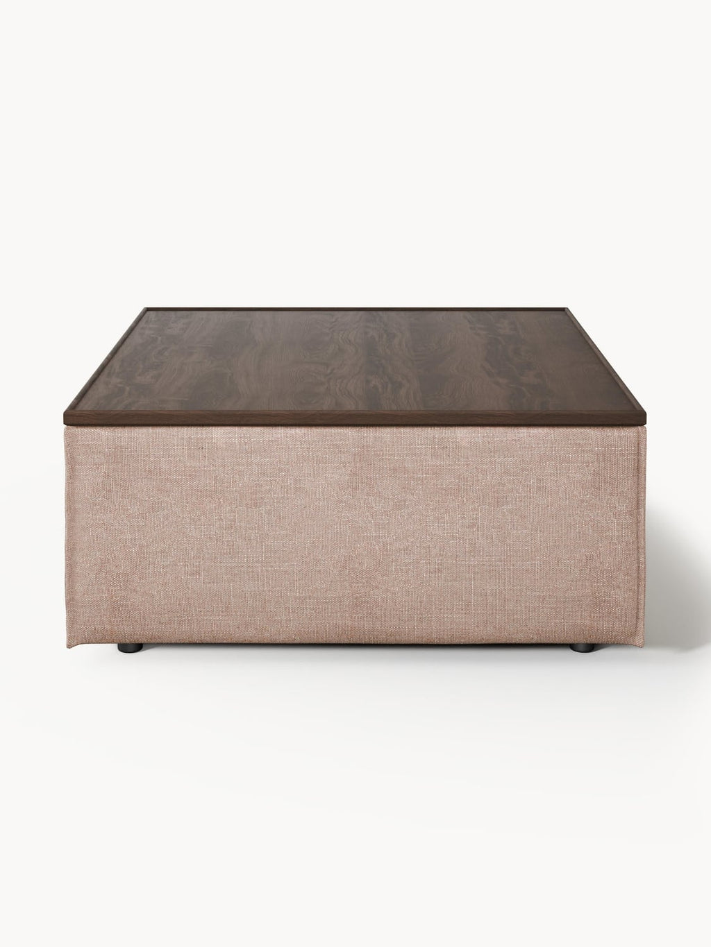 Lennon Sofa Ottoman in Linen Blend with Storage — Greige