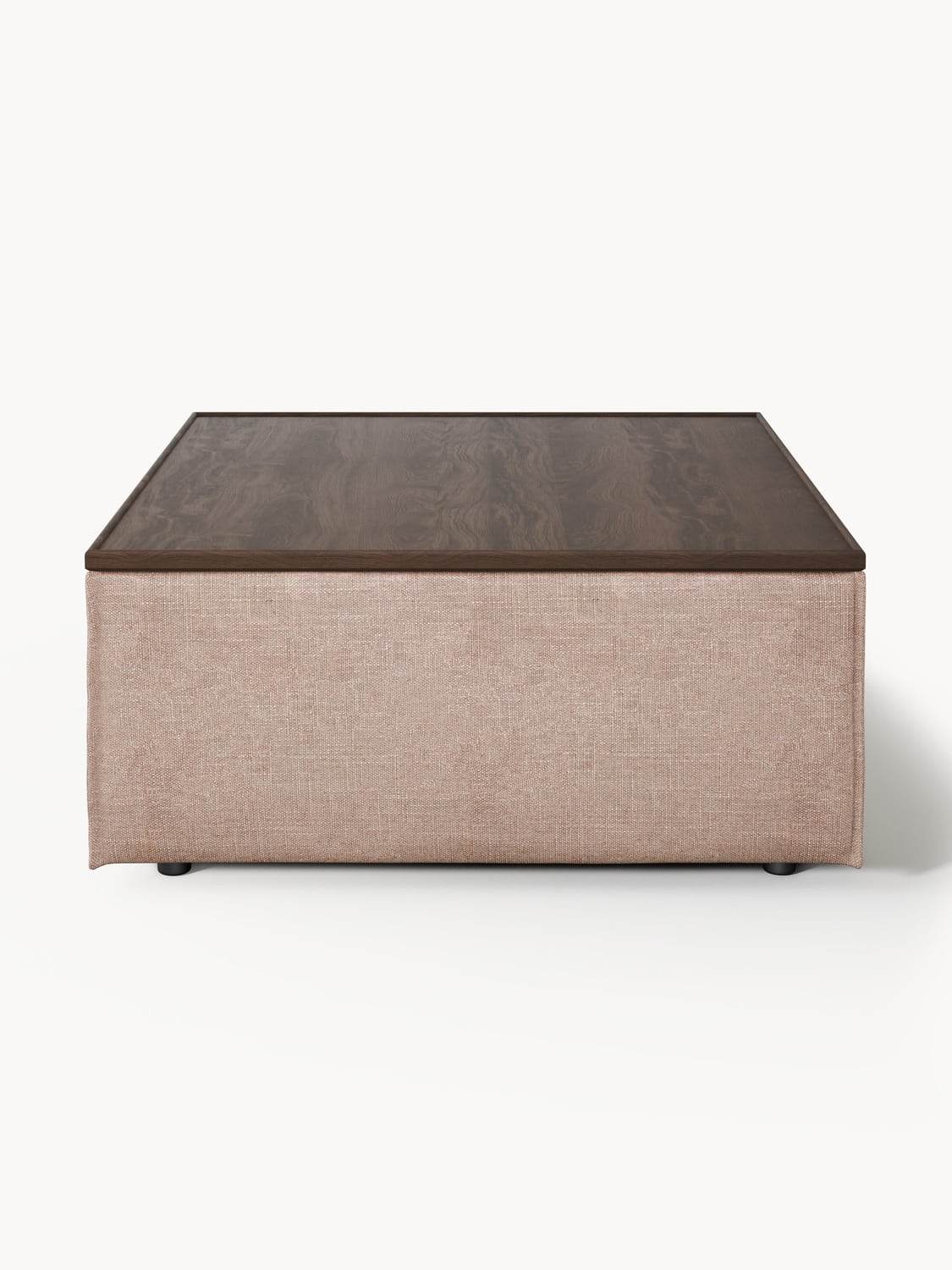 Lennon Sofa Ottoman in Linen Blend with Storage — Greige