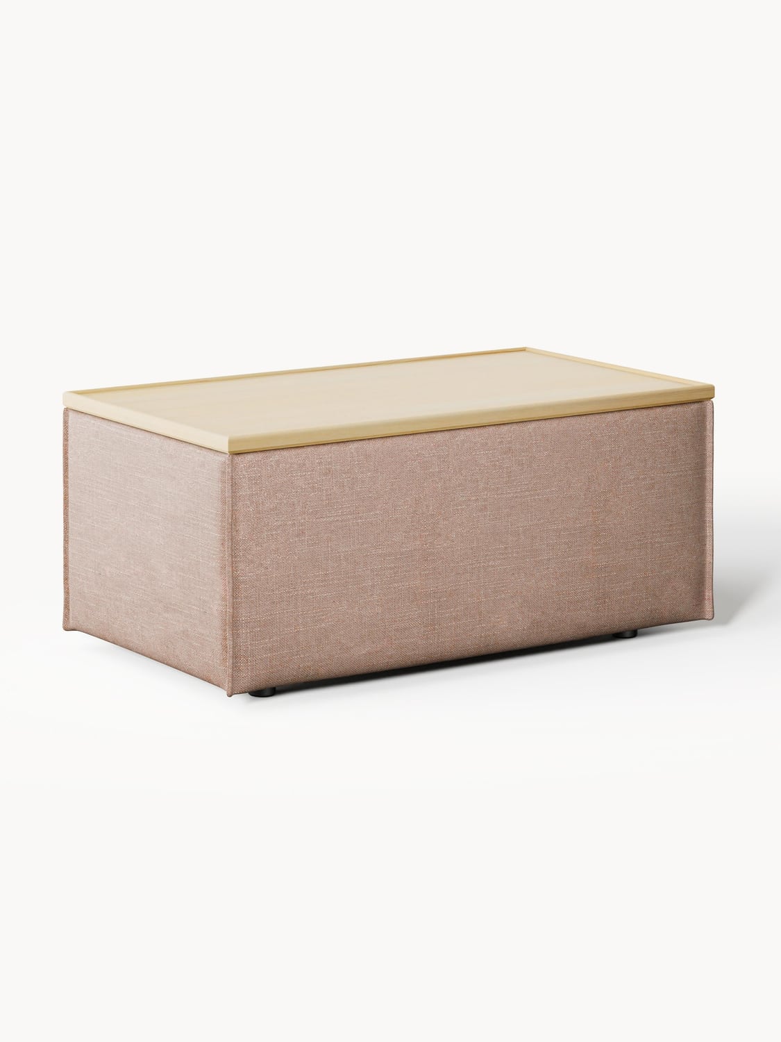 Lennon Sofa Ottoman in Linen Blend with Storage — Stone Grey