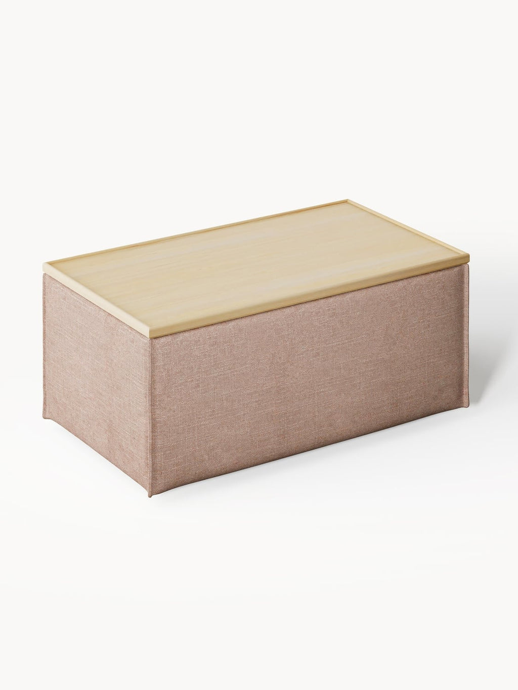 Lennon Sofa Ottoman in Linen Blend with Storage — Stone Grey