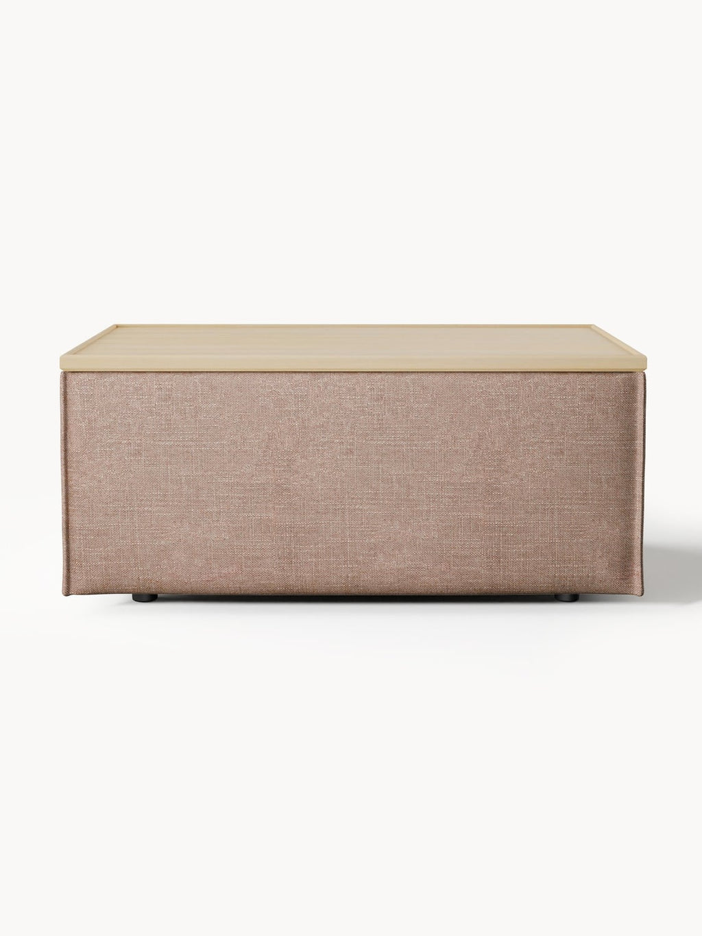 Lennon Sofa Ottoman in Linen Blend with Storage — Stone Grey