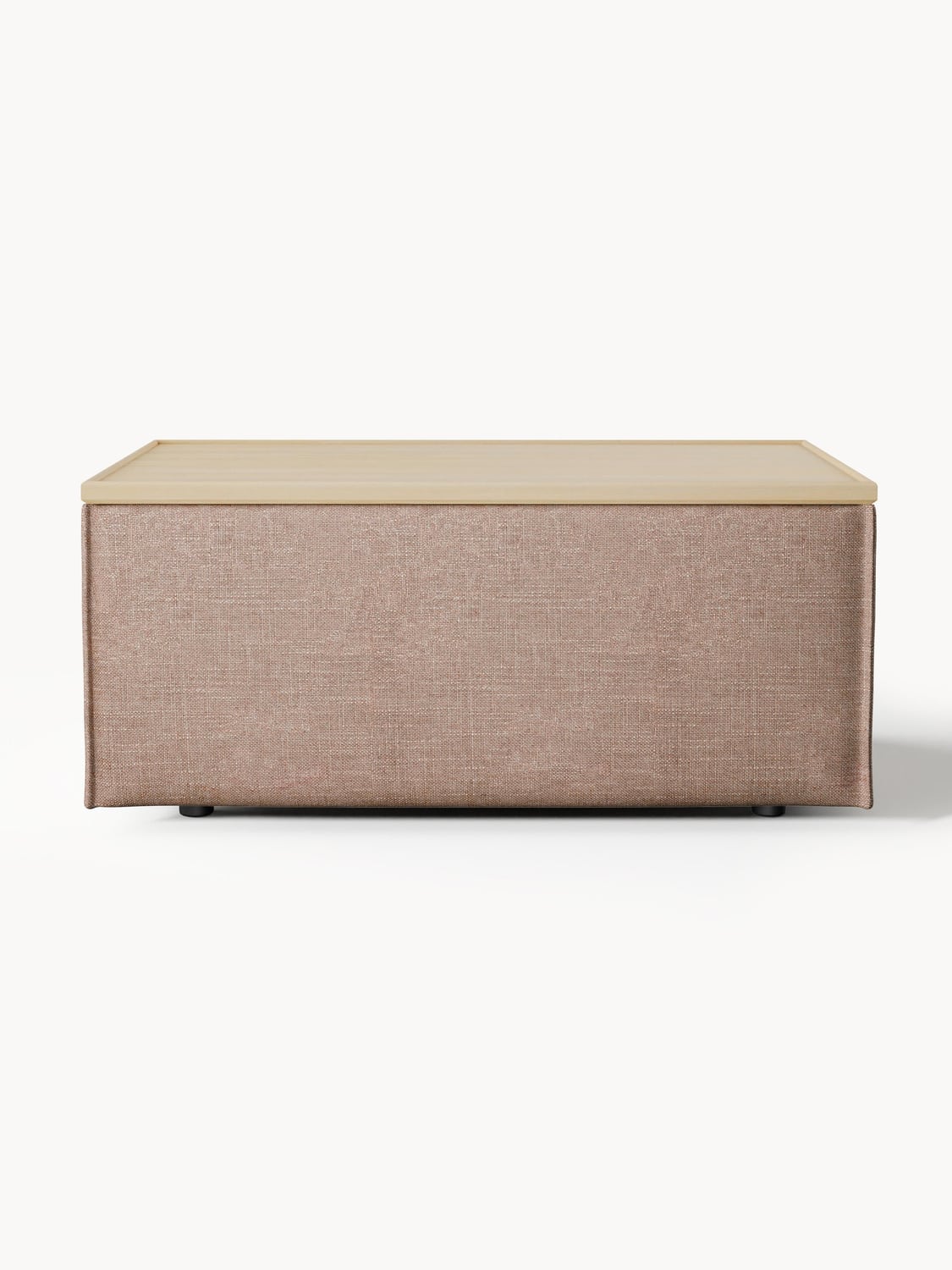 Lennon Sofa Ottoman in Linen Blend with Storage — Stone Grey