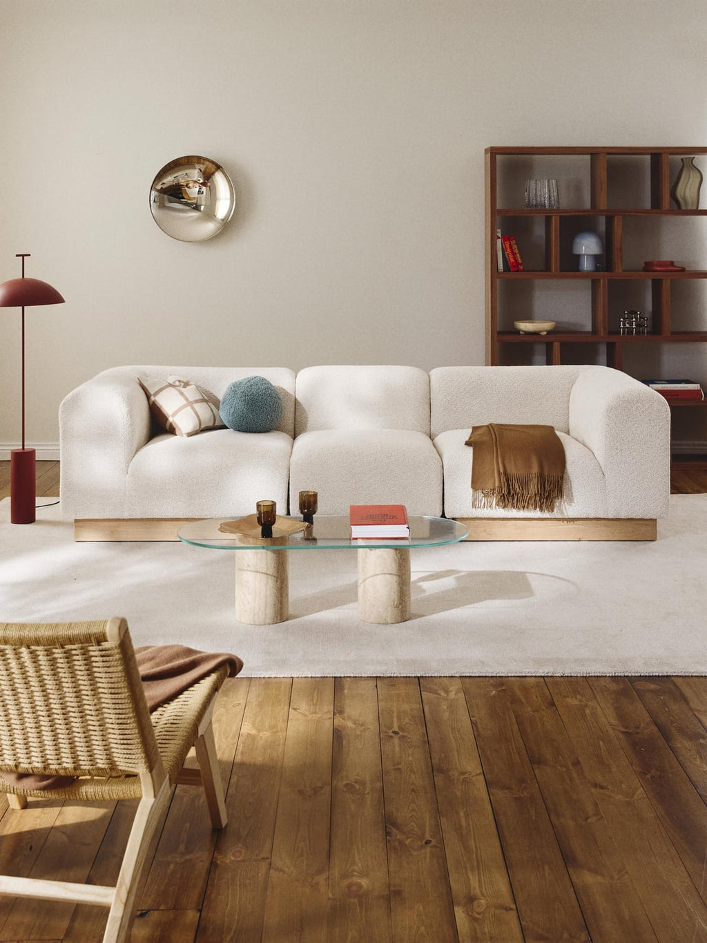 Natalie Modular Sofa (3-seater) in Teddy Bouclé — Off-White
