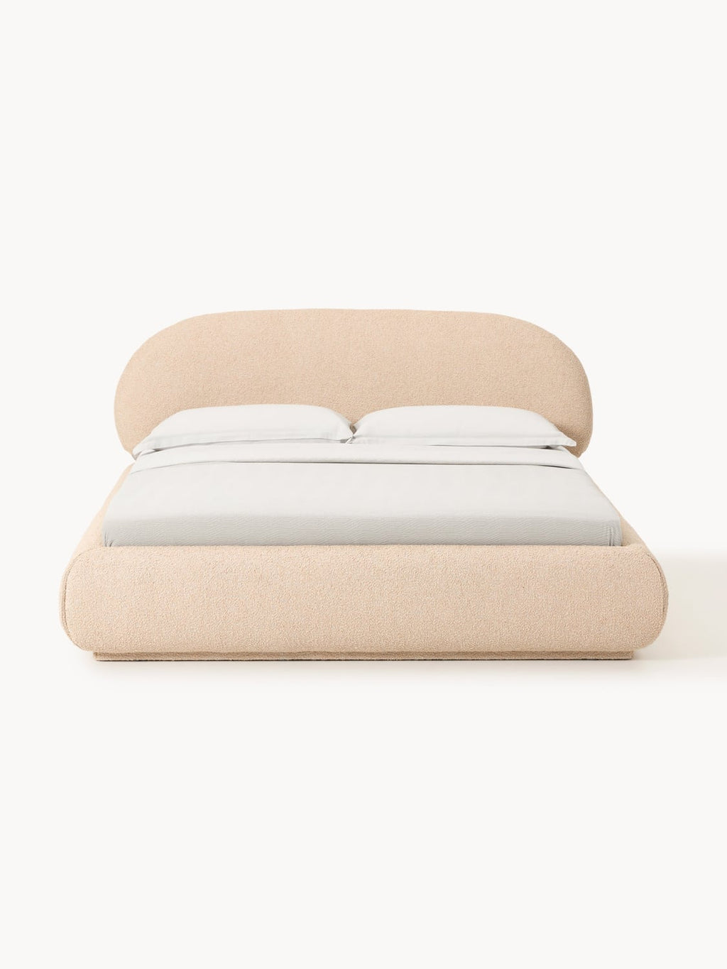 Alba Bouclé Upholstered Bed — Blush