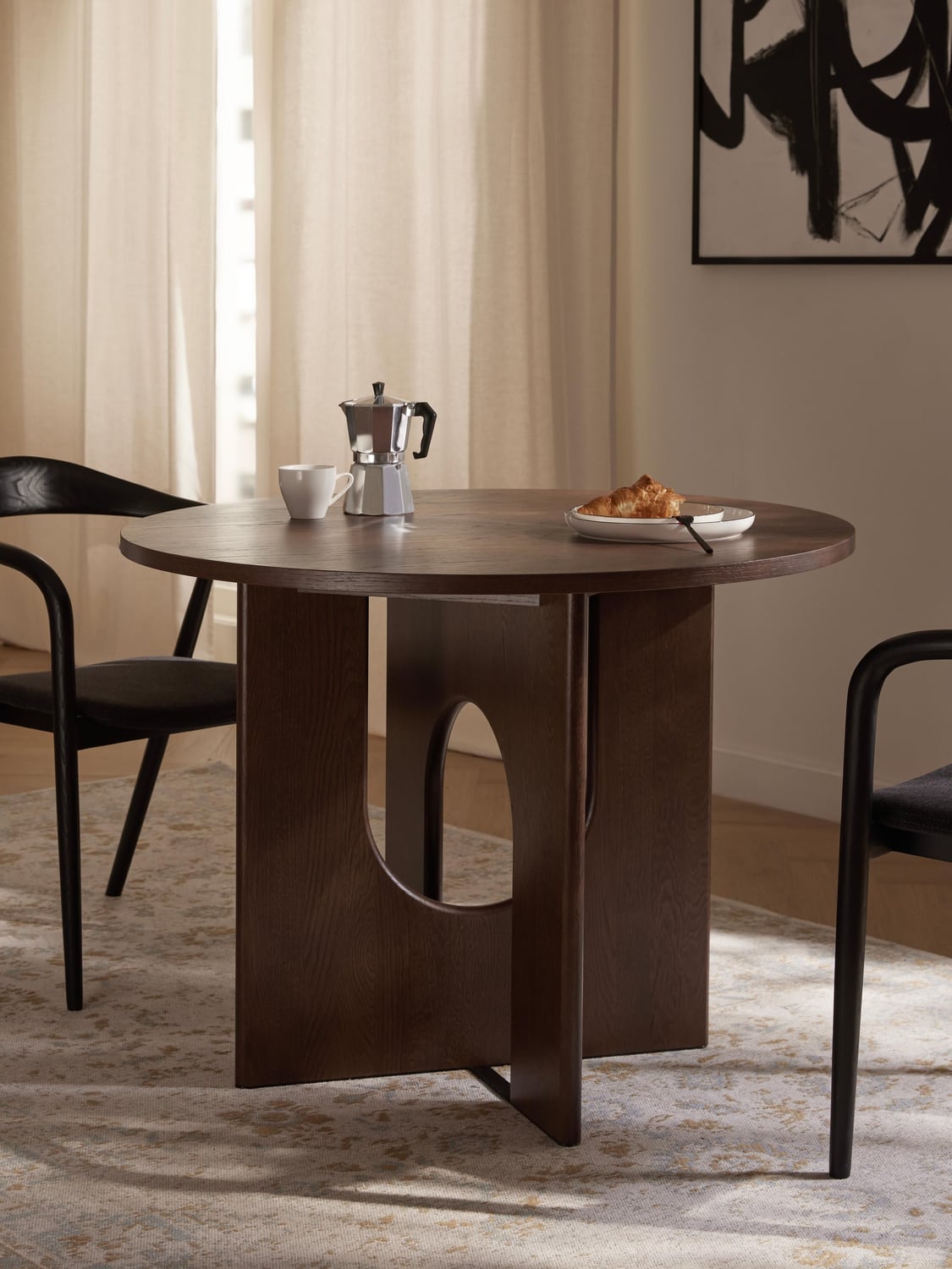 Apollo Round Dining Table, in various sizes — Brown
