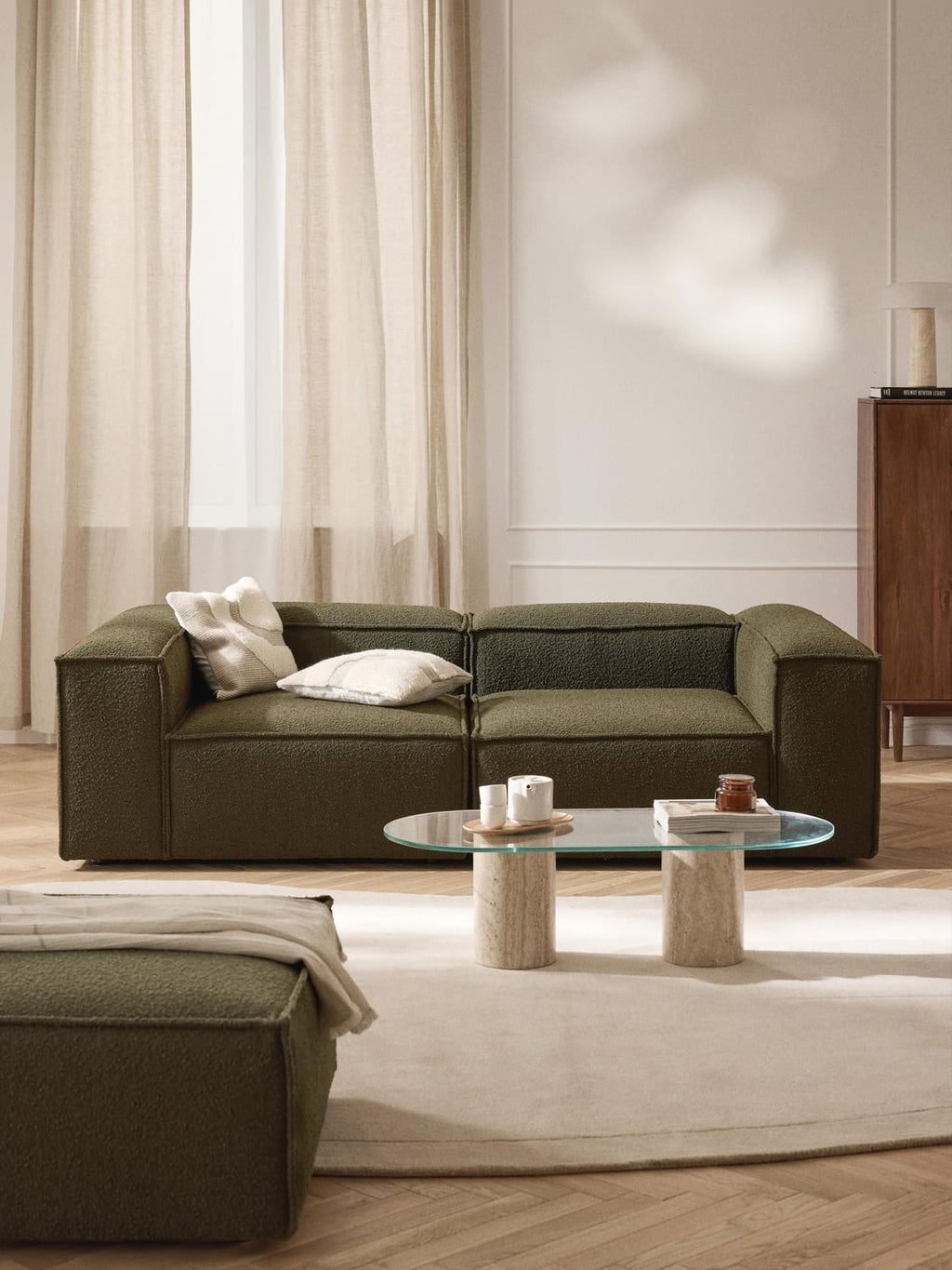 Lennon Modular Sofa (3-seater) in Bouclé — Brown