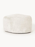 Wolke Oval Ottoman in Teddy Bouclé — Off-White