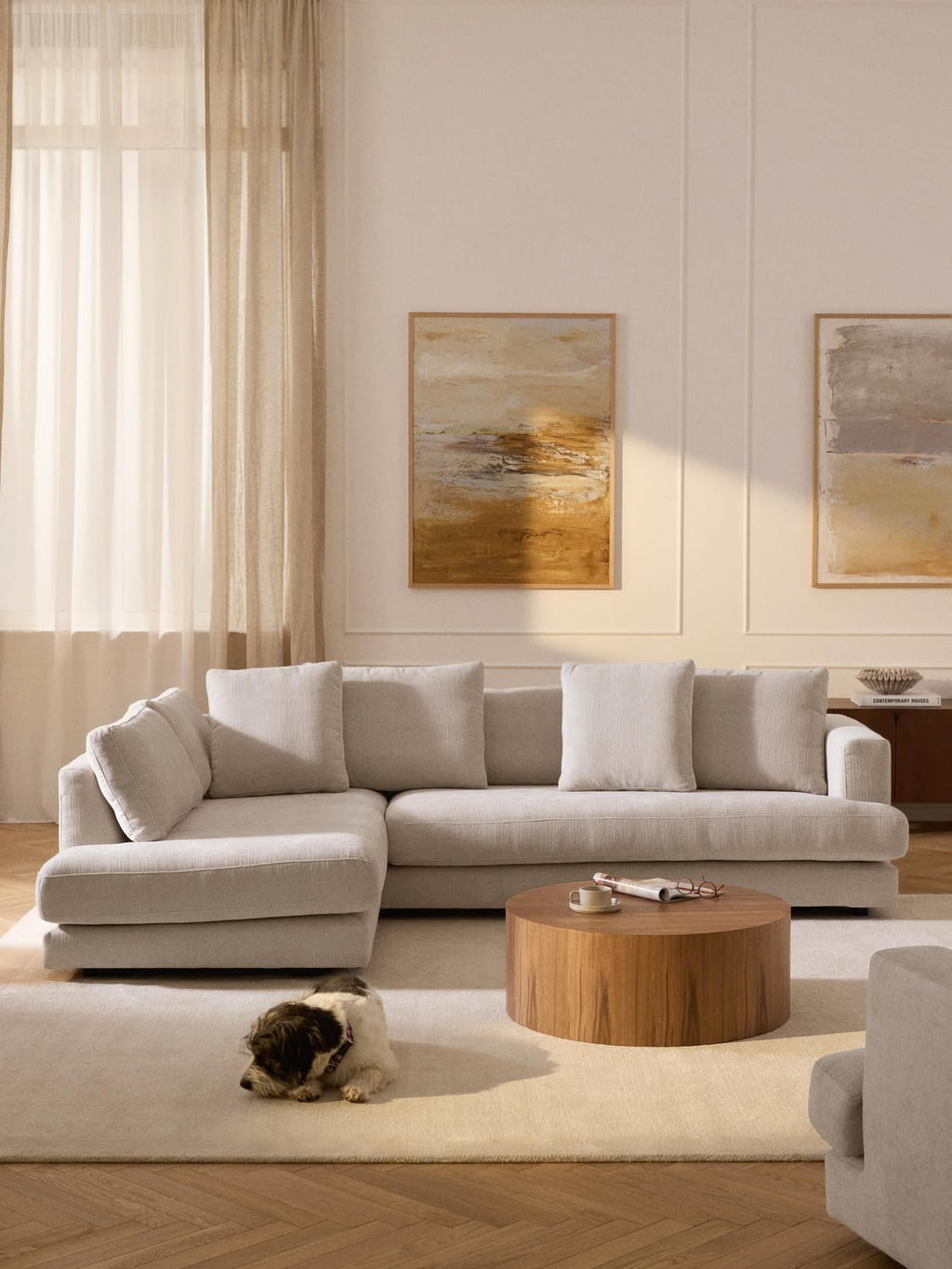 Tribeca Corner Sofa — Light Grey