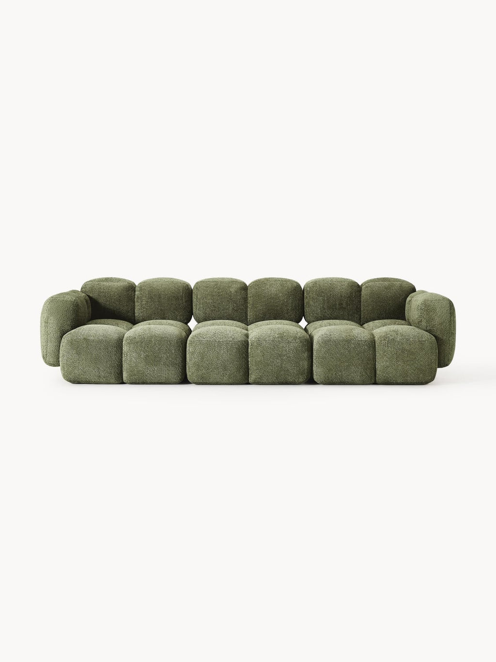 Tayla Modular Sofa (4-seater) in Teddy Bouclé — Olive