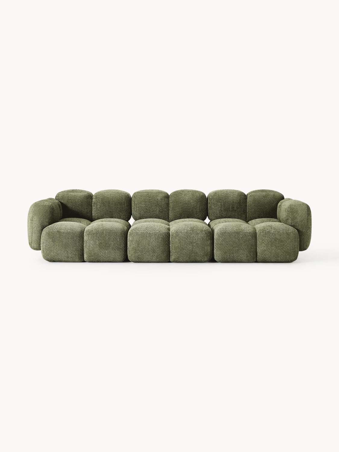 Tayla Modular Sofa (4-seater) in Teddy Bouclé — Olive