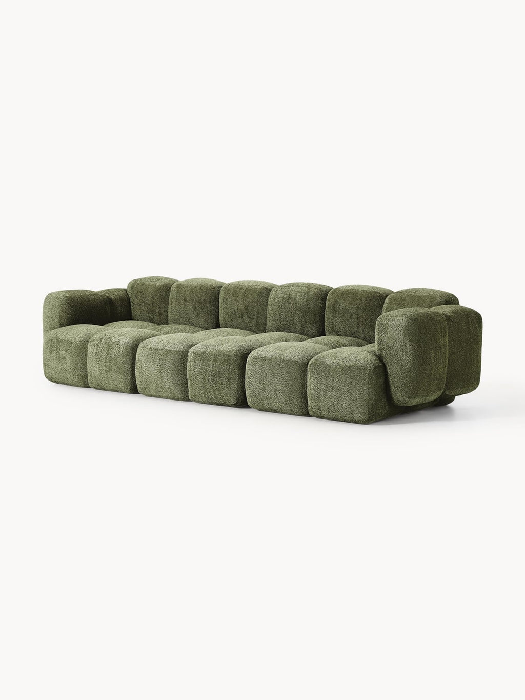 Tayla Modular Sofa (4-seater) in Teddy Bouclé — Olive
