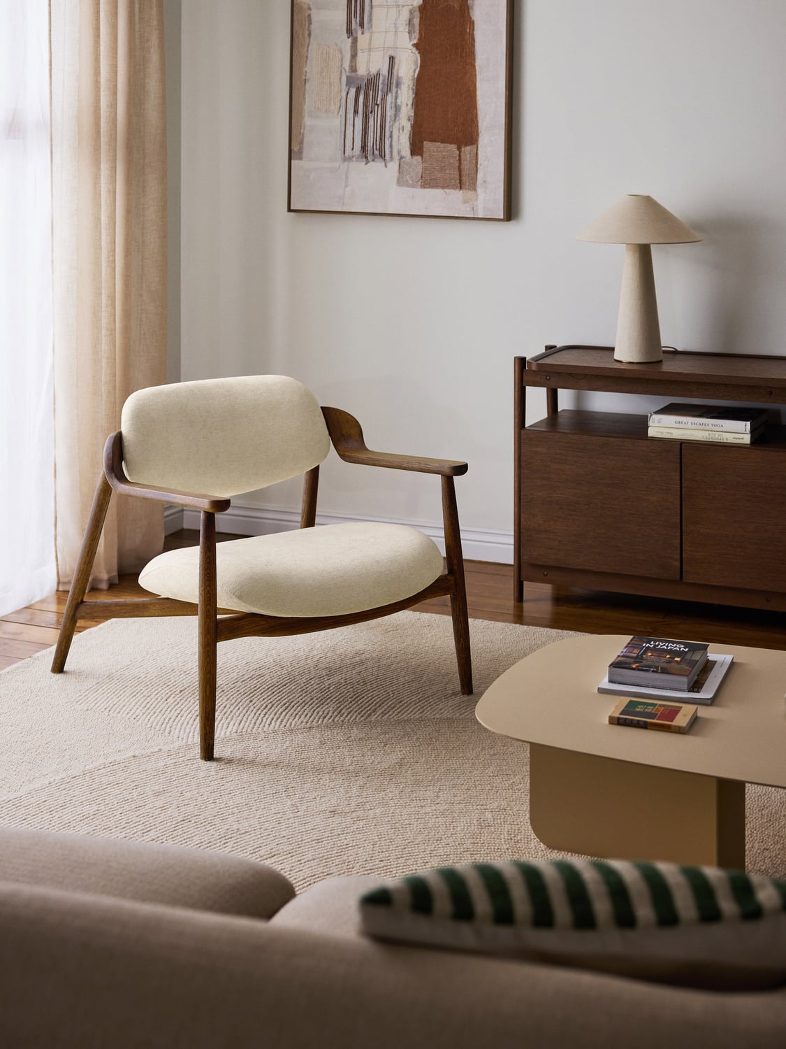 Rae Oak-Lounge Chair — Oatmeal