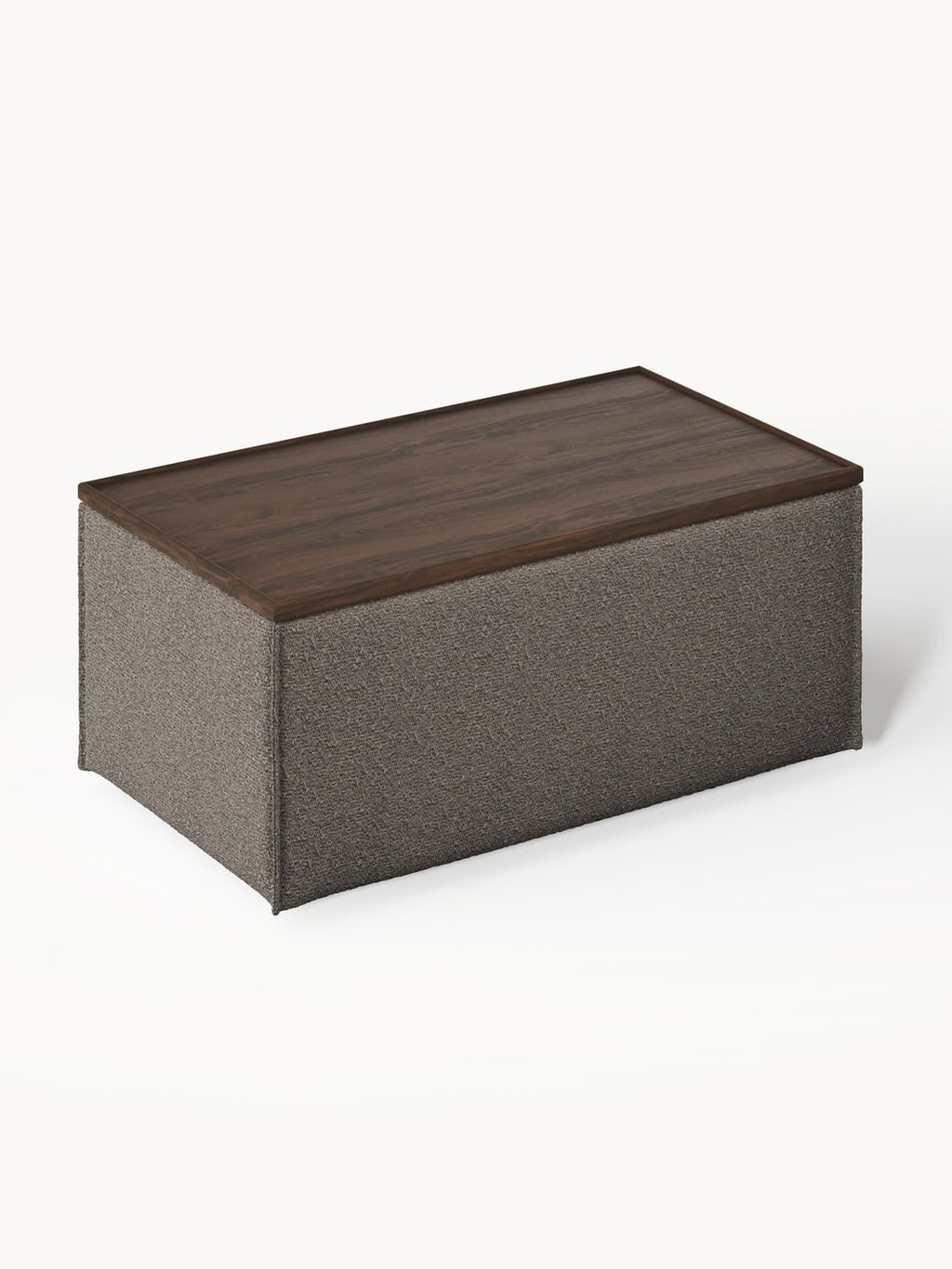 Lennon Sofa Ottoman in Bouclé with Storage — Dark Grey