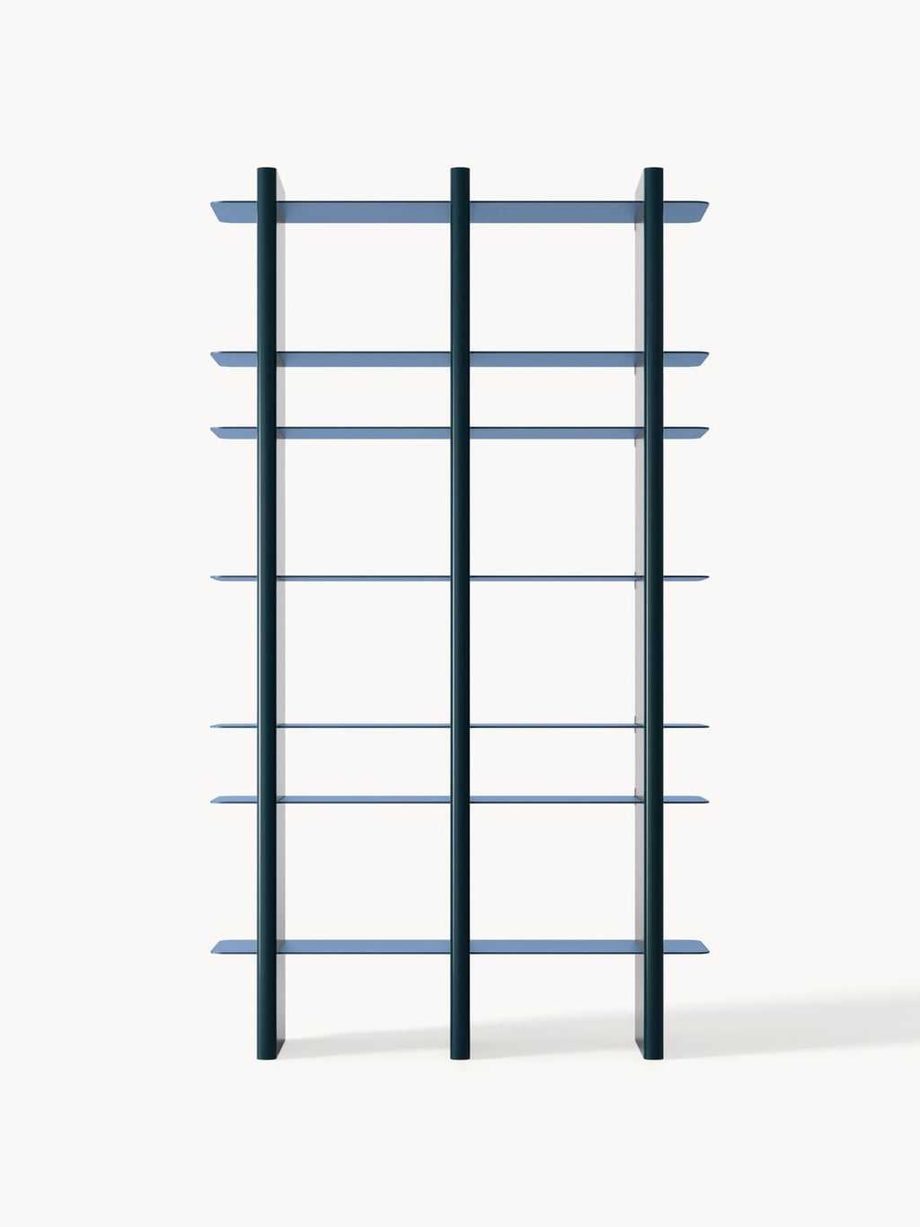 Rami Tall Shelving Unit with Metal Elements — Petrol