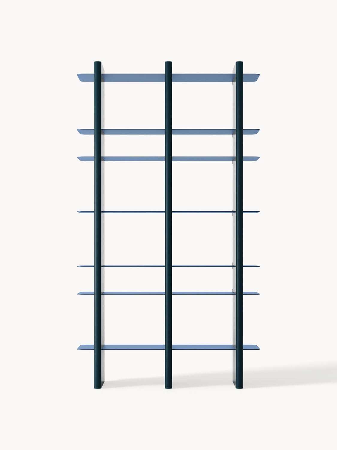 Rami Tall Shelving Unit with Metal Elements — Petrol