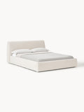Cloud Bouclé Upholstered Bed — Off-White