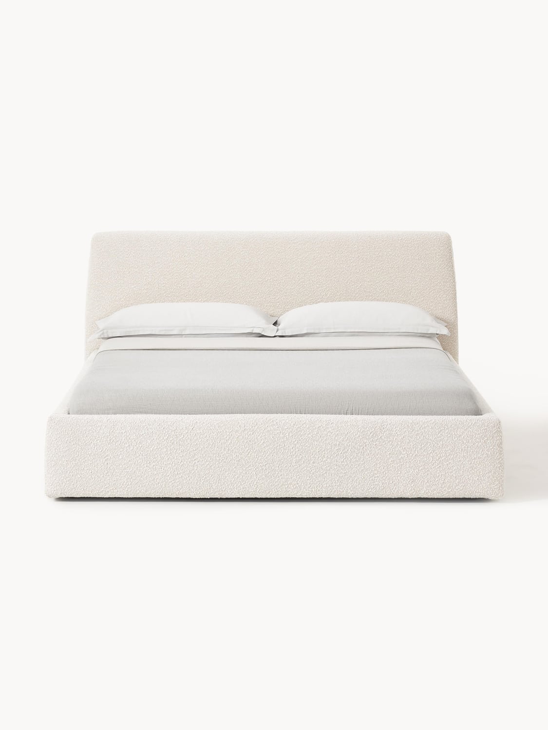 Cloud Bouclé Upholstered Bed — Off-White