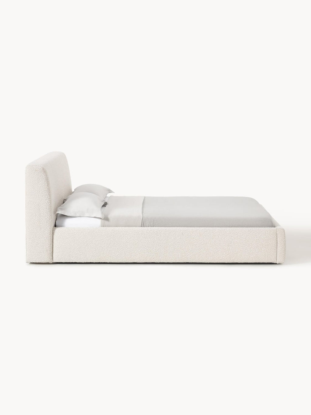 Cloud Bouclé Upholstered Bed — Off-White
