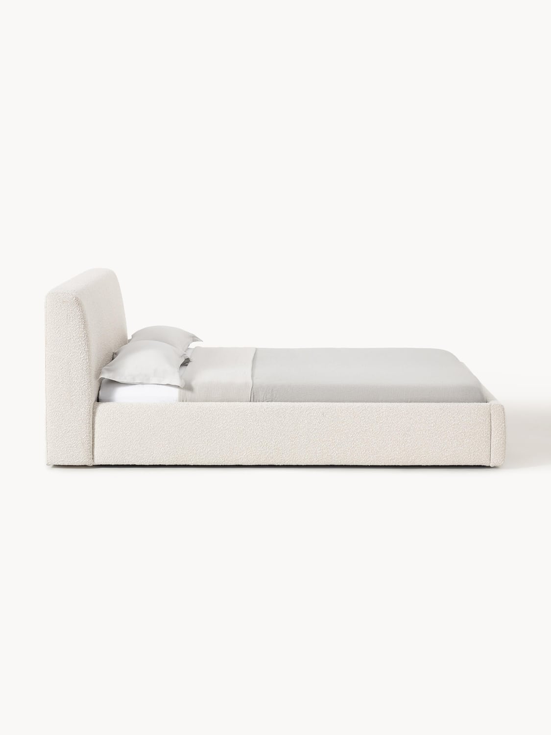 Cloud Bouclé Upholstered Bed — Off-White