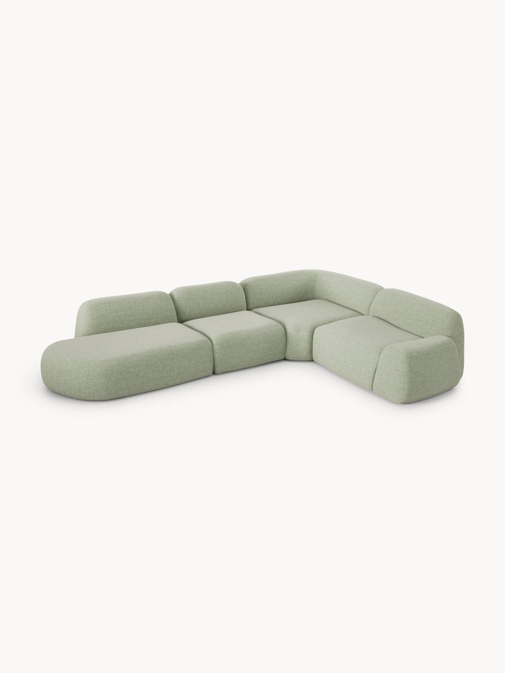 Wolke Modular Bouclé-XL Corner Sofa with Chaise Longue — Sand Beige