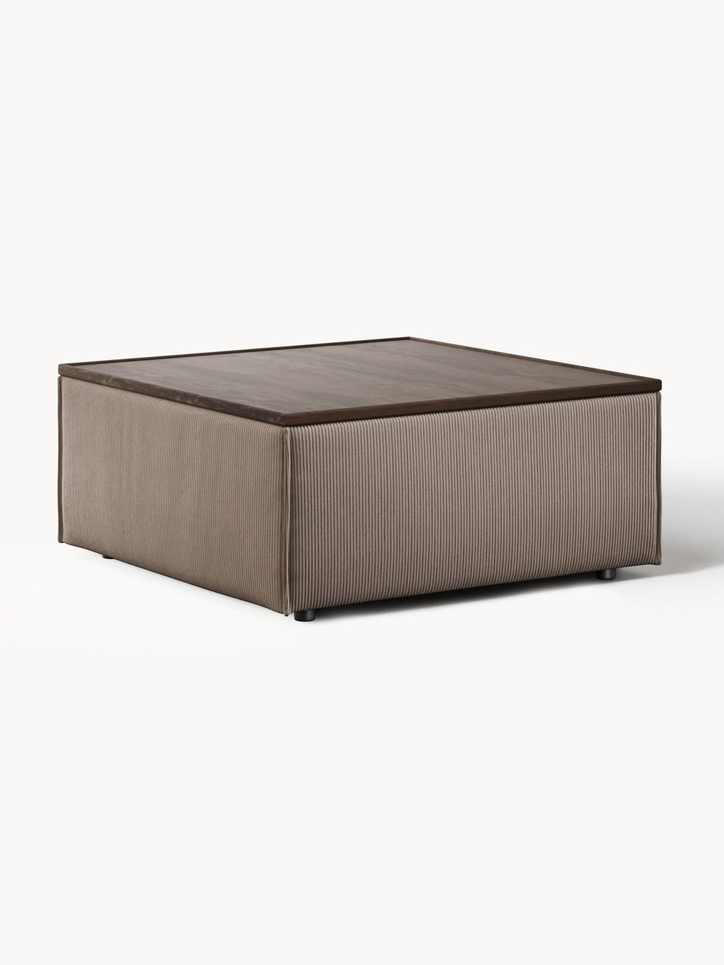 Lennon Sofa Ottoman in Corduroy with Storage — Slate Grey
