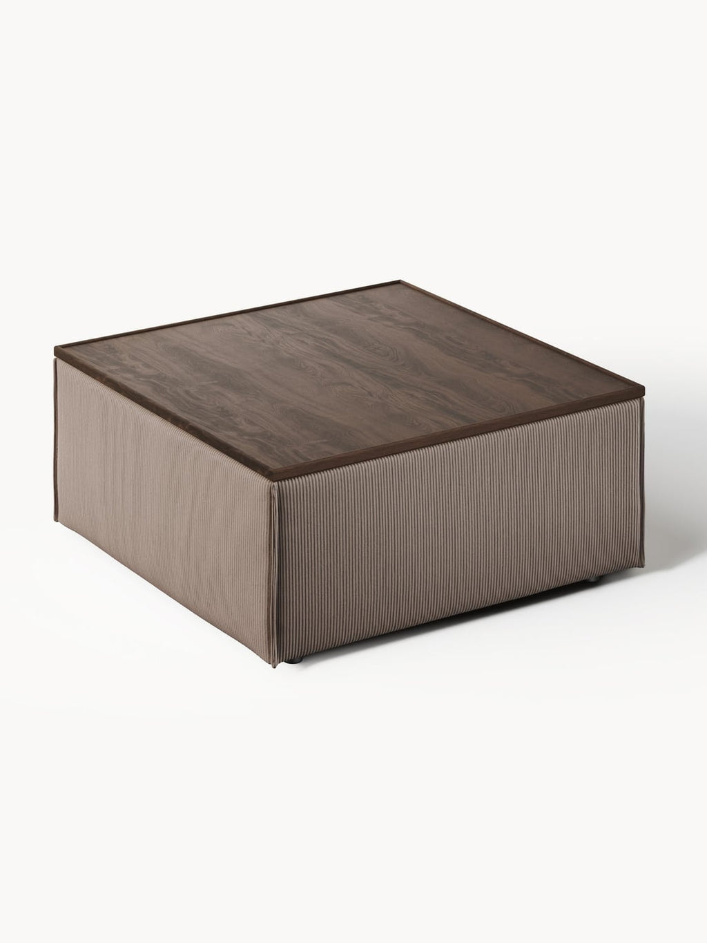 Lennon Sofa Ottoman in Corduroy with Storage — Slate Grey
