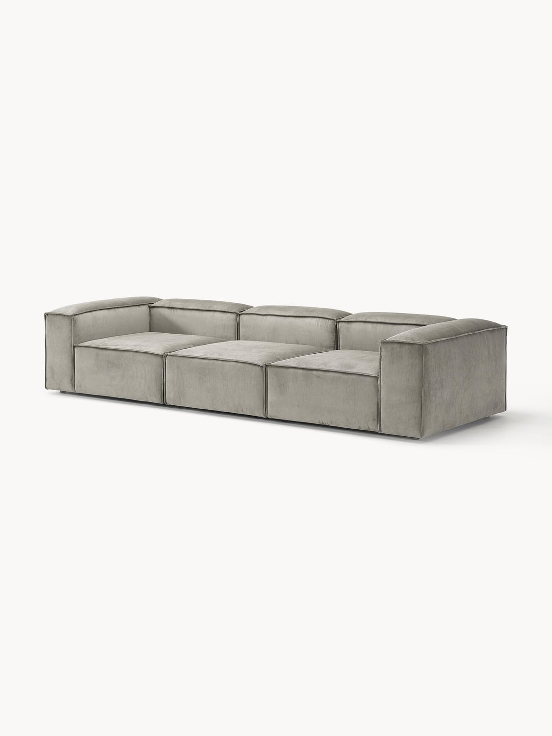 Lennon Modular Sofa (4-seater) in Corduroy — Warm Grey