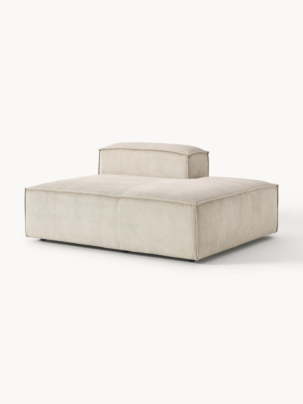 Lennon Ottoman Module in Corduroy — Light Grey