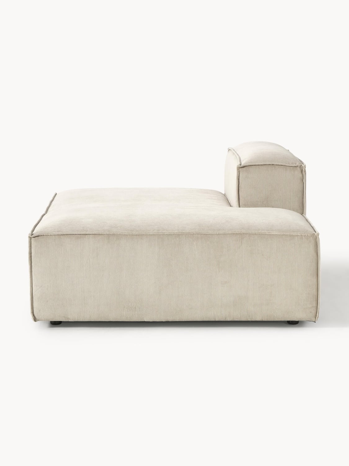 Lennon Ottoman Module in Corduroy — Light Grey