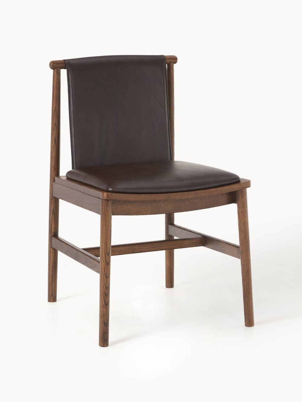 Hayo Ash-Chair with Leather Seat — Dark Grey