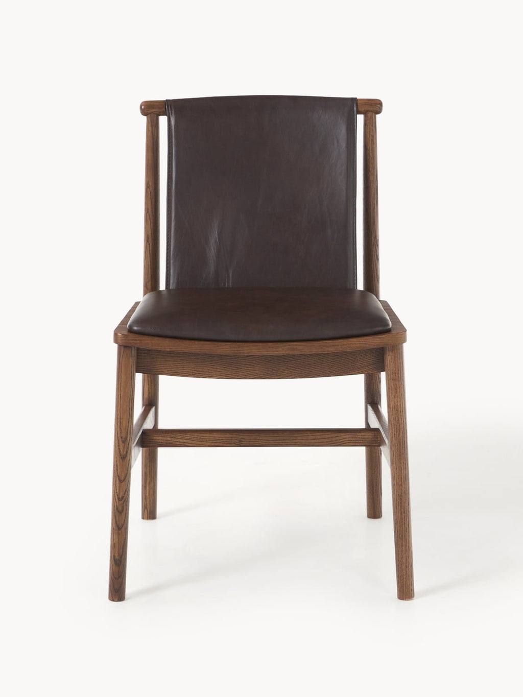 Hayo Ash-Chair with Leather Seat — Dark Grey