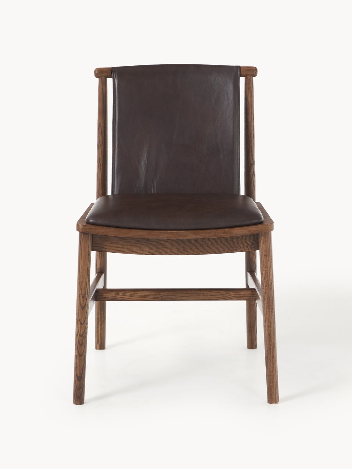 Hayo Ash-Chair with Leather Seat — Dark Grey