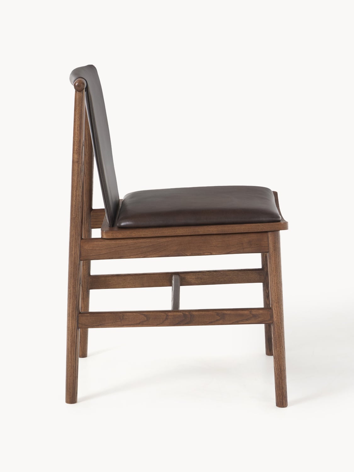 Hayo Ash-Chair with Leather Seat — Dark Grey