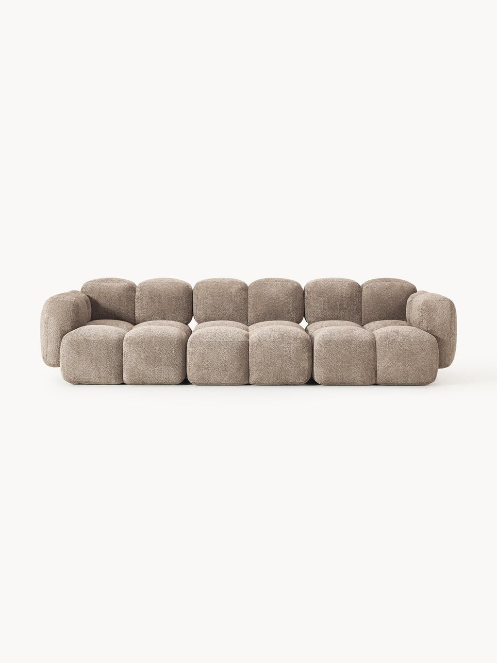 Tayla Modular Sofa (4-seater) in Teddy Bouclé — Warm Grey