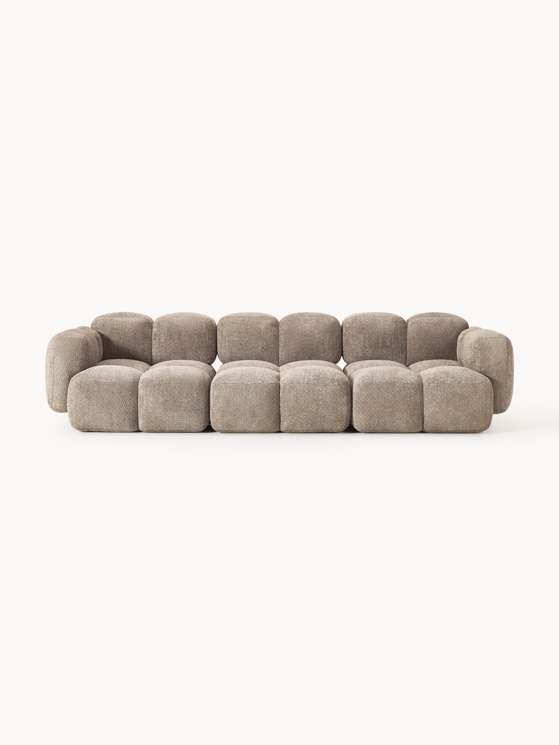 Tayla Modular Sofa (4-seater) in Teddy Bouclé — Warm Grey
