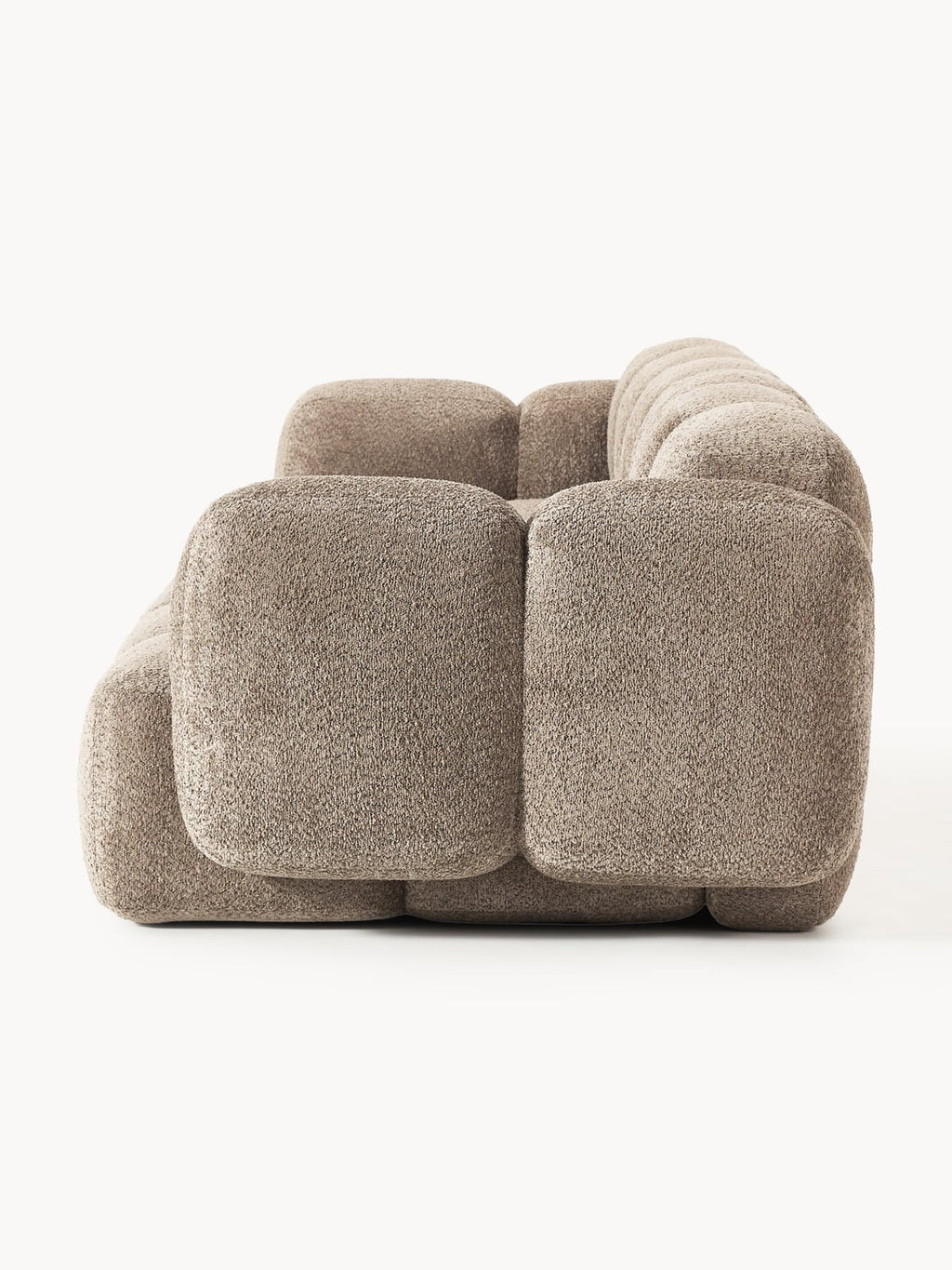 Tayla Modular Sofa (4-seater) in Teddy Bouclé — Warm Grey