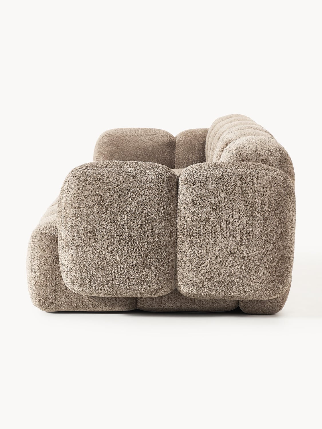Tayla Modular Sofa (4-seater) in Teddy Bouclé — Warm Grey