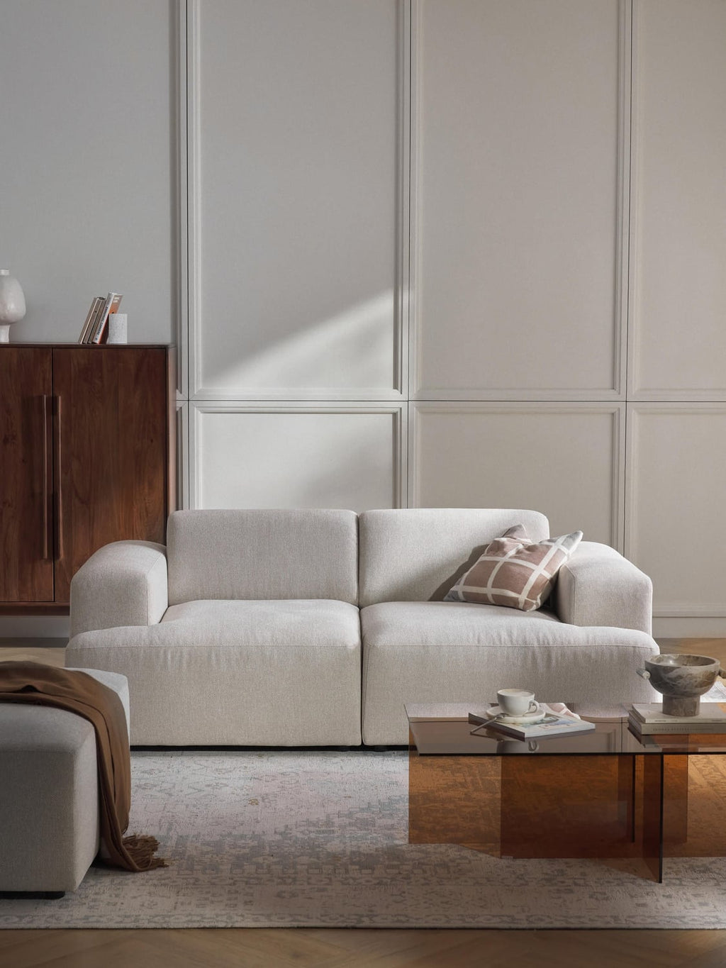Melva Sofa (2-seater) — Light Grey