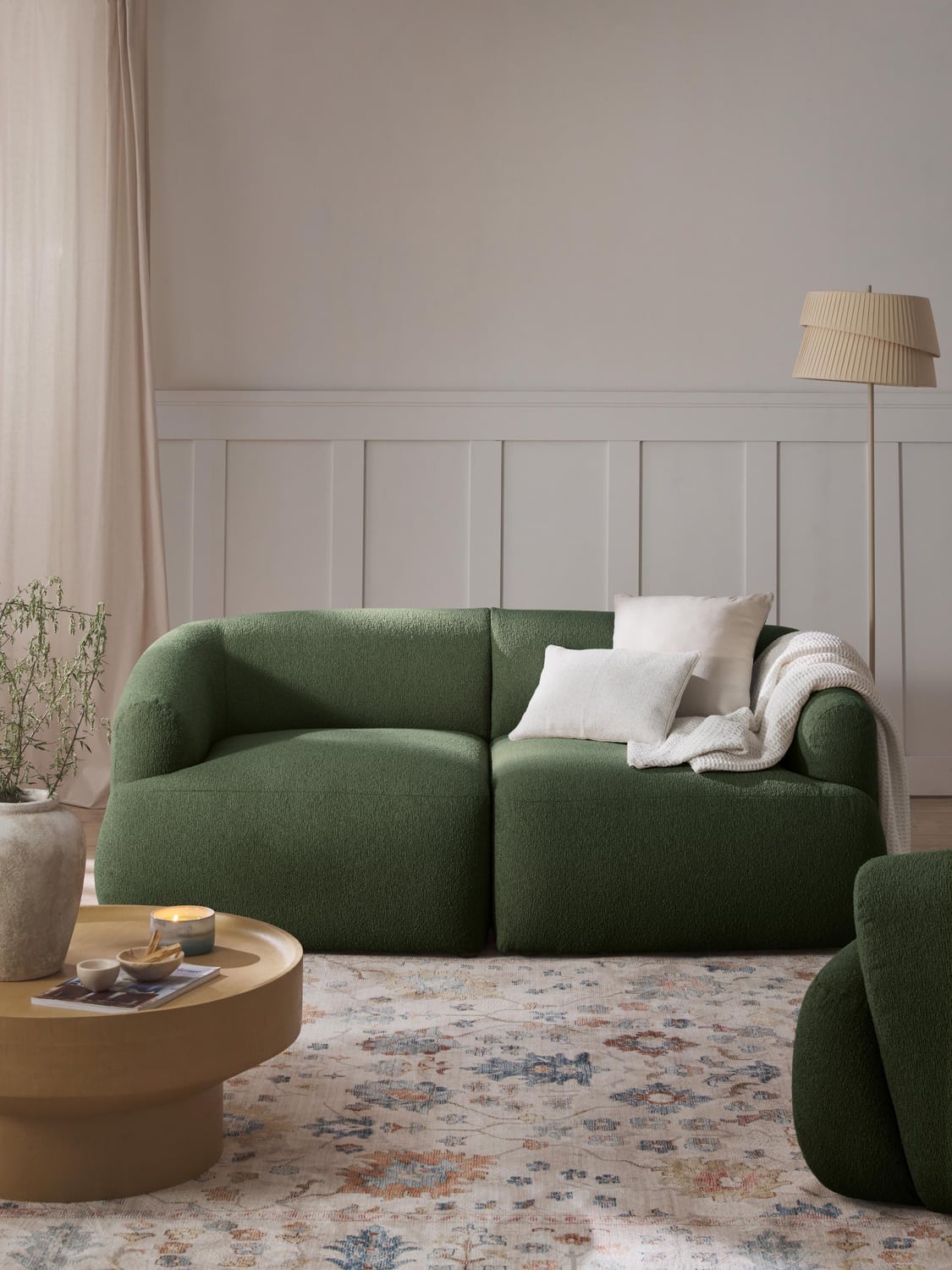 Sofia Modular Bouclé Sofa (2-seater) — Anthracite