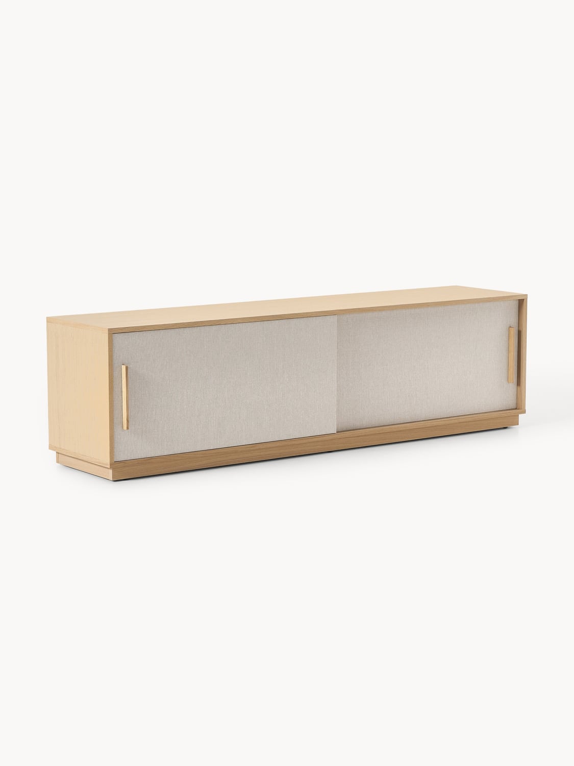 Wisp Wood-TV-Lowboard with Upholstered Front — Oatmeal