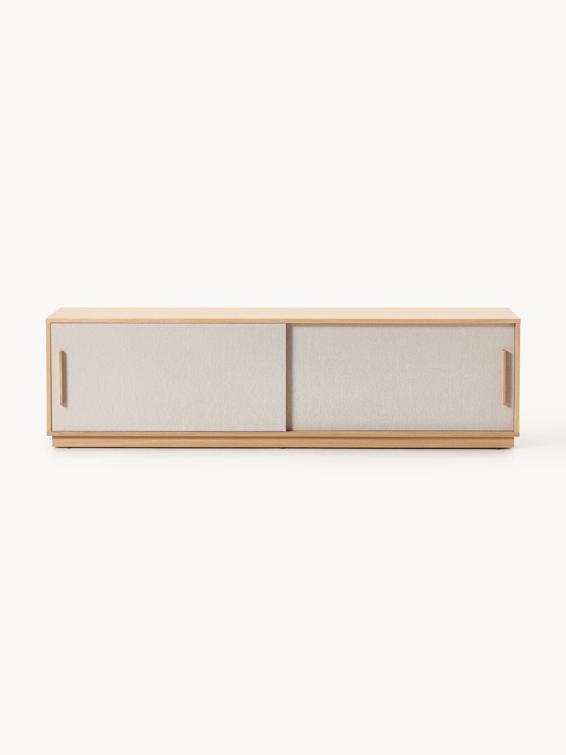 Wisp Wood-TV-Lowboard with Upholstered Front — Oatmeal
