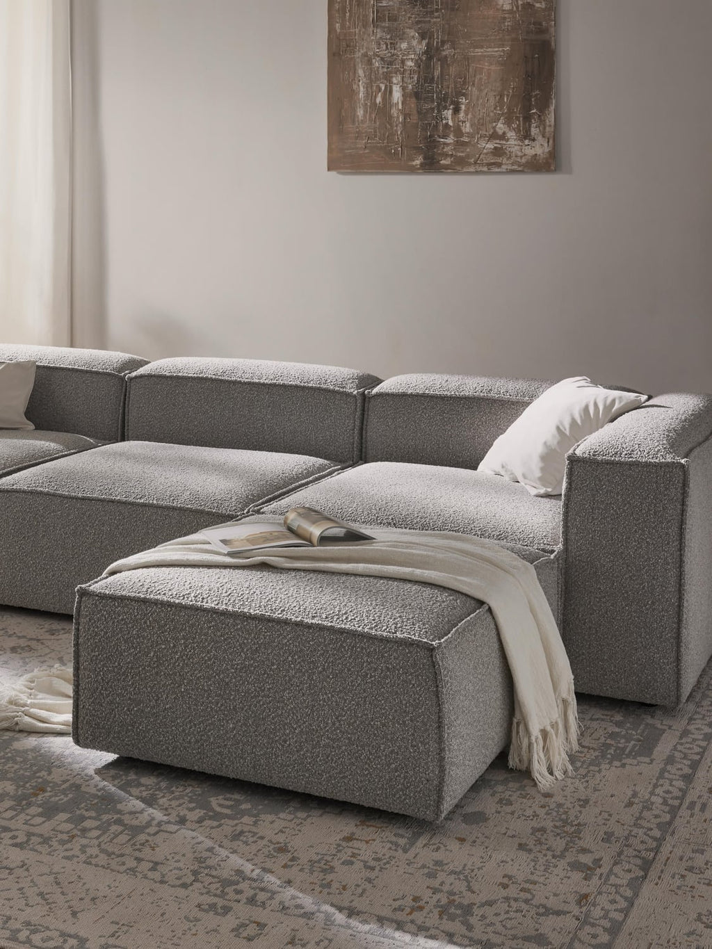 Lennon Sofa Ottoman in Bouclé — Sage