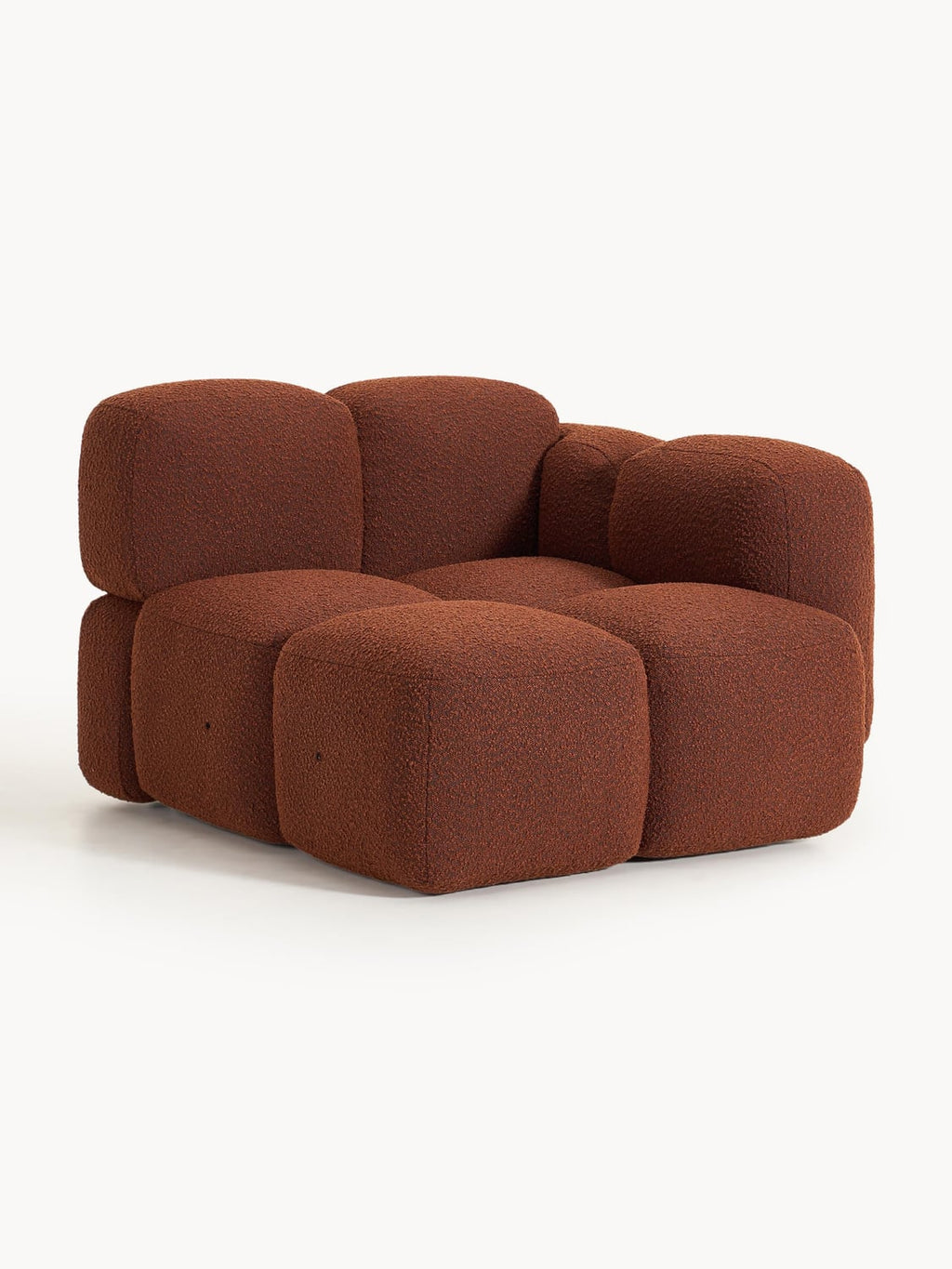 Tayla Corner Module in Bouclé — Burgundy