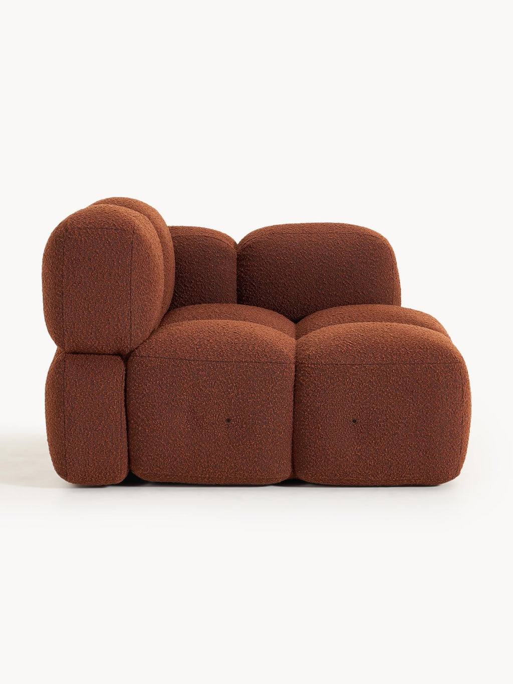 Tayla Corner Module in Bouclé — Burgundy