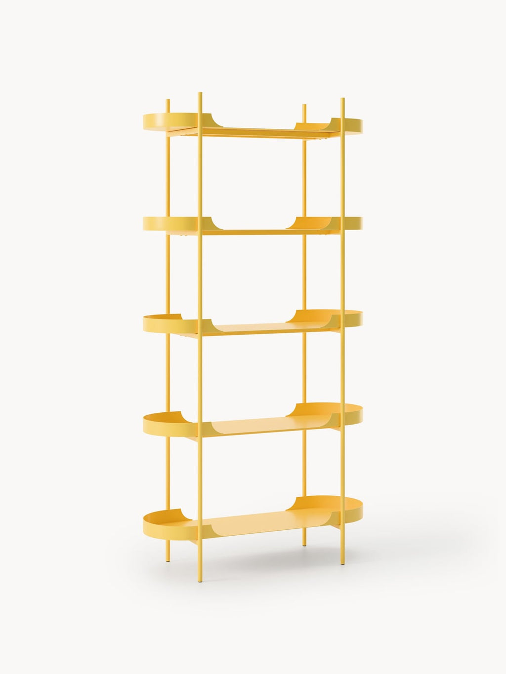 Taru Tall Metal-Shelving Unit — Beige