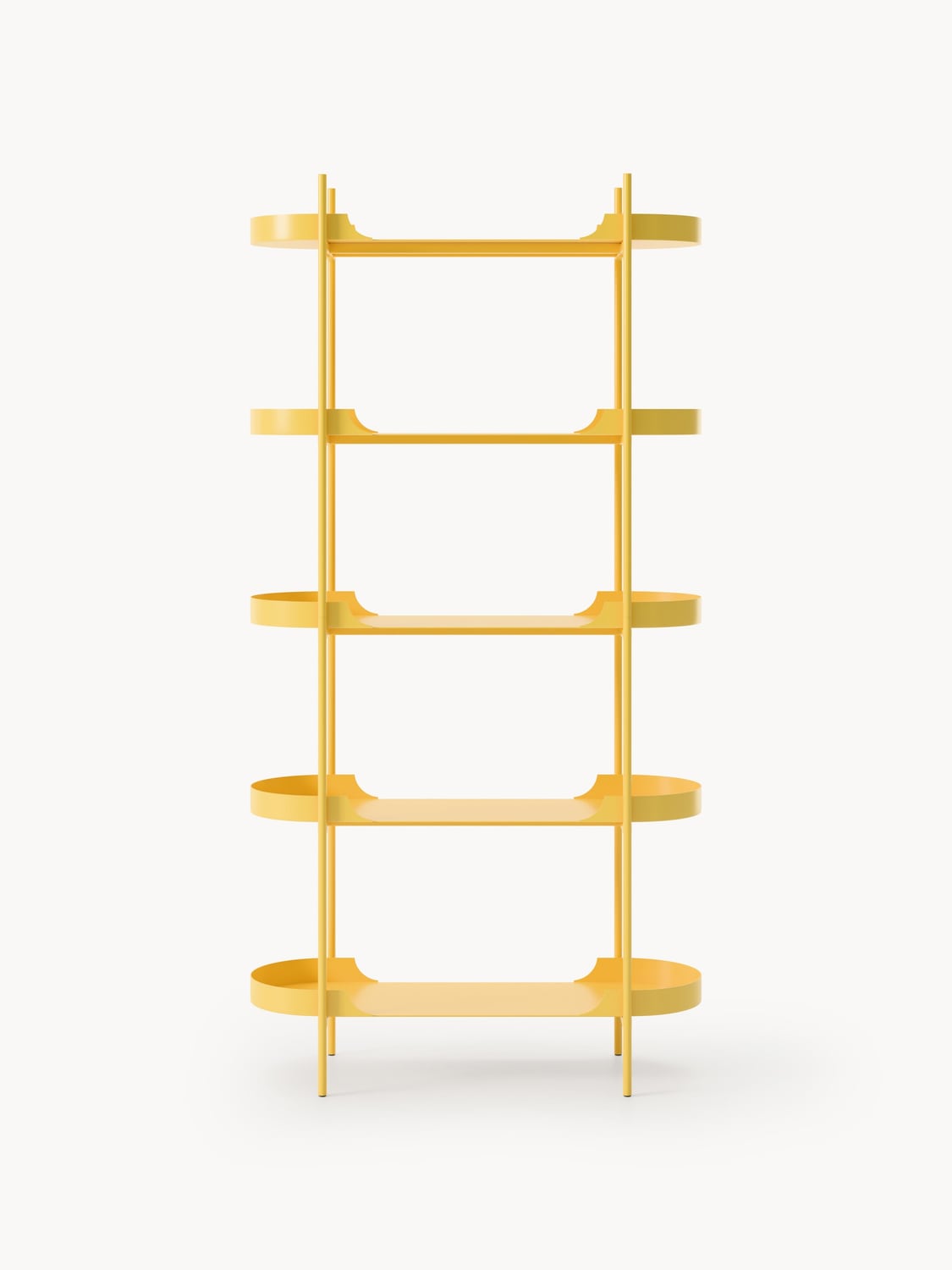 Taru Tall Metal-Shelving Unit — Beige