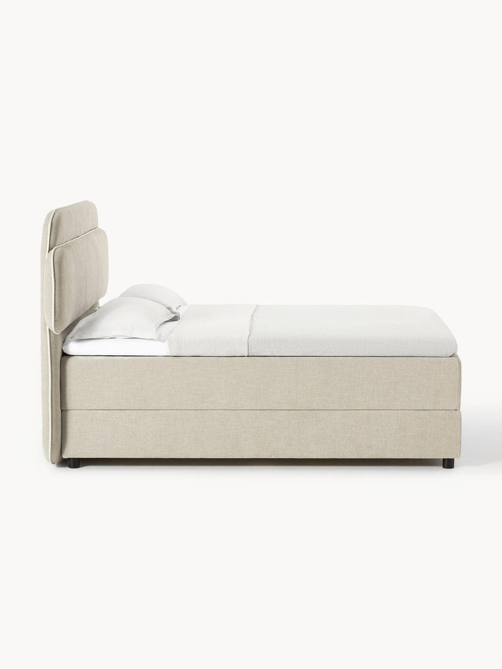 Enrica Box-Spring Bed — Light Grey